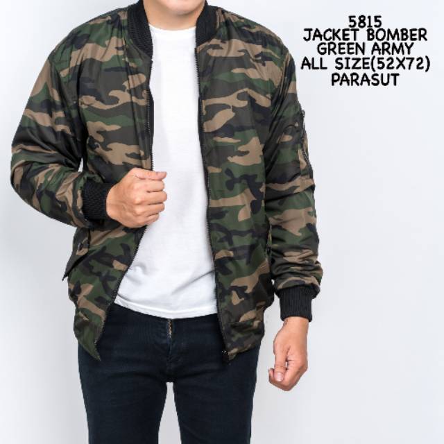 Jaket Bomber Green Army Cowok Pria