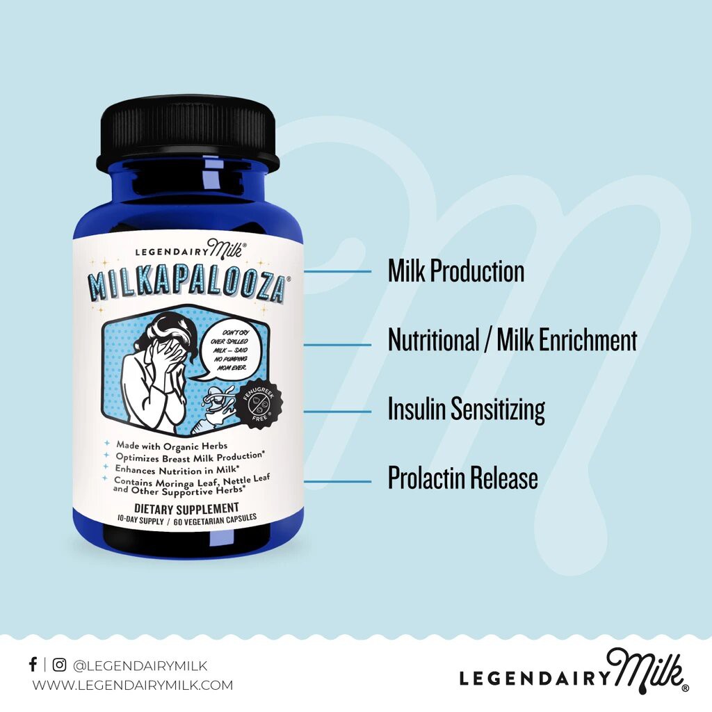 Milkapalooza Asi Booster / Penambah / Pengental / Pelancar ASI Herbal 180 Cap Legendairy Milk USA