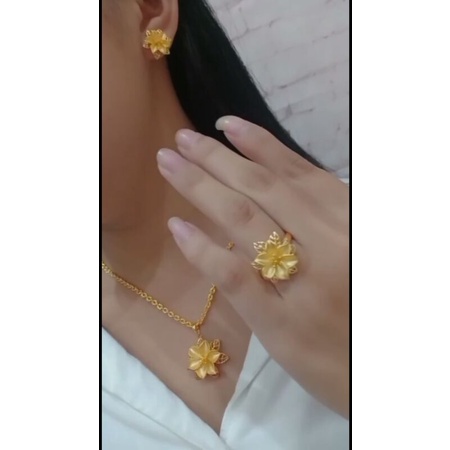 Double88 set kalung kendari xuping Titanium Bronze imitasi