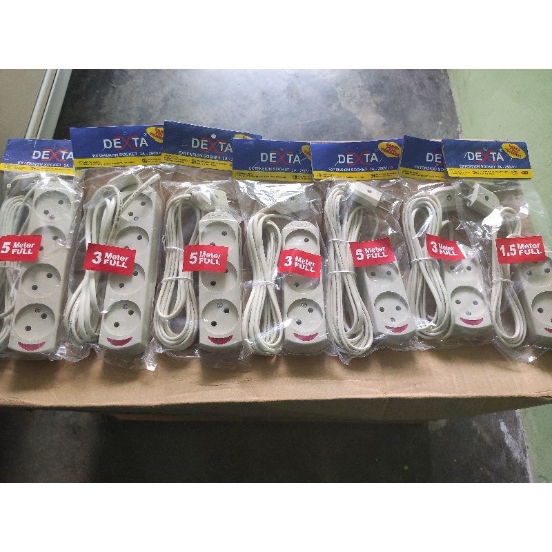 [COD] STOP KONTAK GEPENG DEXTA KABEL 1.5 METER DAN 3 METER
