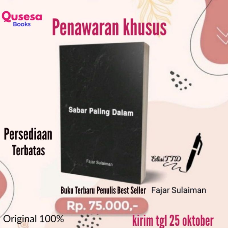 SABAR PALING DALAM -Fajar Sulaiman,Ready stock (original 100%)