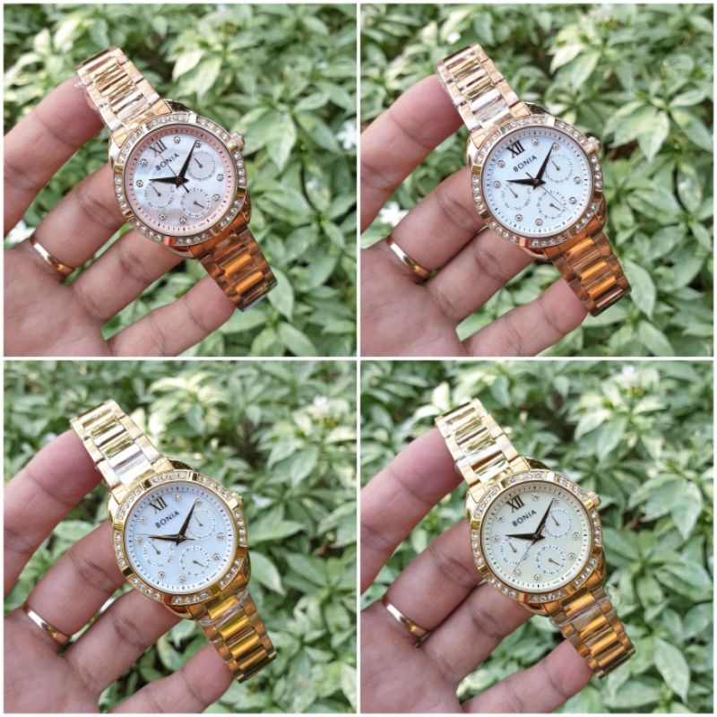 Bonia BNB10301 Chrono Tanggal Hari Aktif jam tangan wanita READY