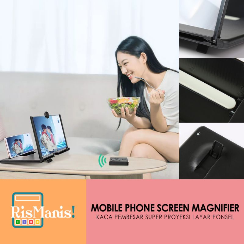 MOBILE PHONE SCREEN MAGNIFIER - Kaca Pembesar Layar HP Proyeksi Ponsel Holder Handphone Tripod Film