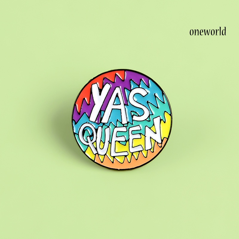 OW@ YAS QUEEN Unisex Rainbow Round Enamel Brooch Pin Corsage Bag Jacket Badge Gift