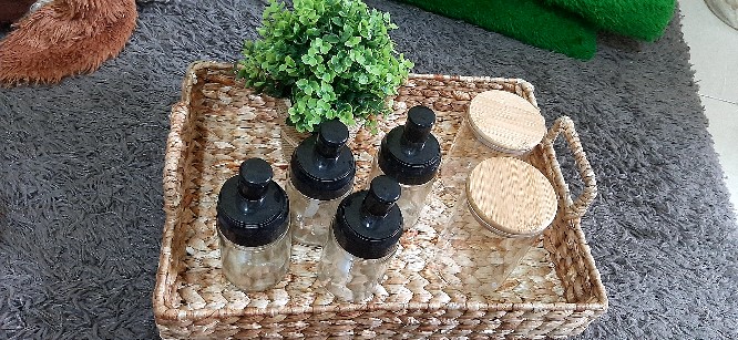 Glass Jar Bamboo Lid / Toples Kaca / Wooden Jar / Toples Bamboo / Tempat Bumbu 600ml