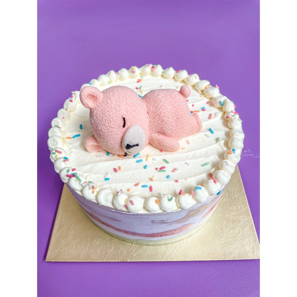 

Rainbow Bear Cream Cheese Cake Ultah Lucu Enak 16 Cm