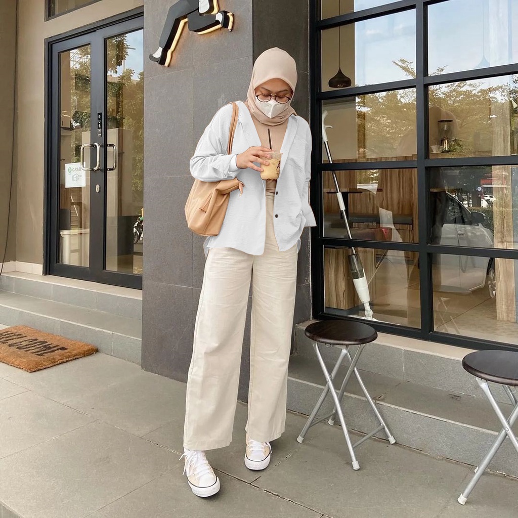 Kemeja Polos Wanita Oversize - Olivia Shirt GS