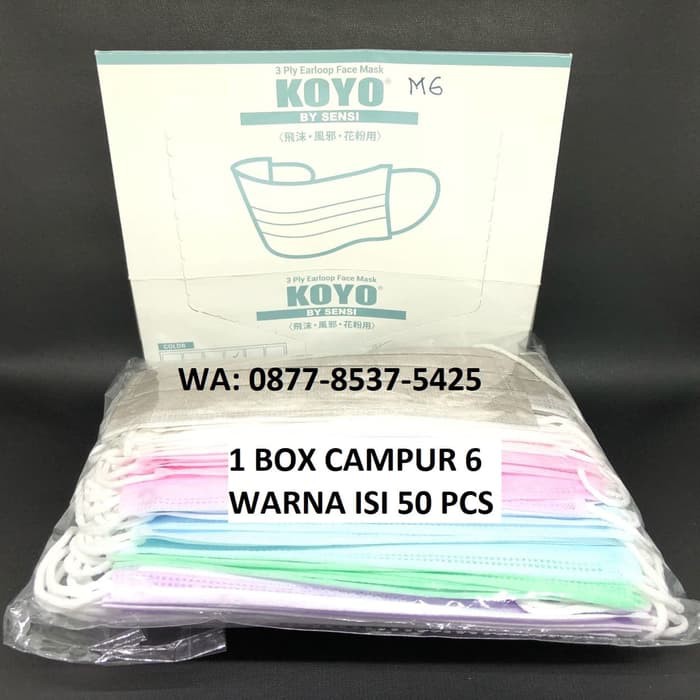 Sensi masker surgical mask koyo 3ply earloop warna campur Sensi masker surgical mask koyo 3ply earloop warna campur