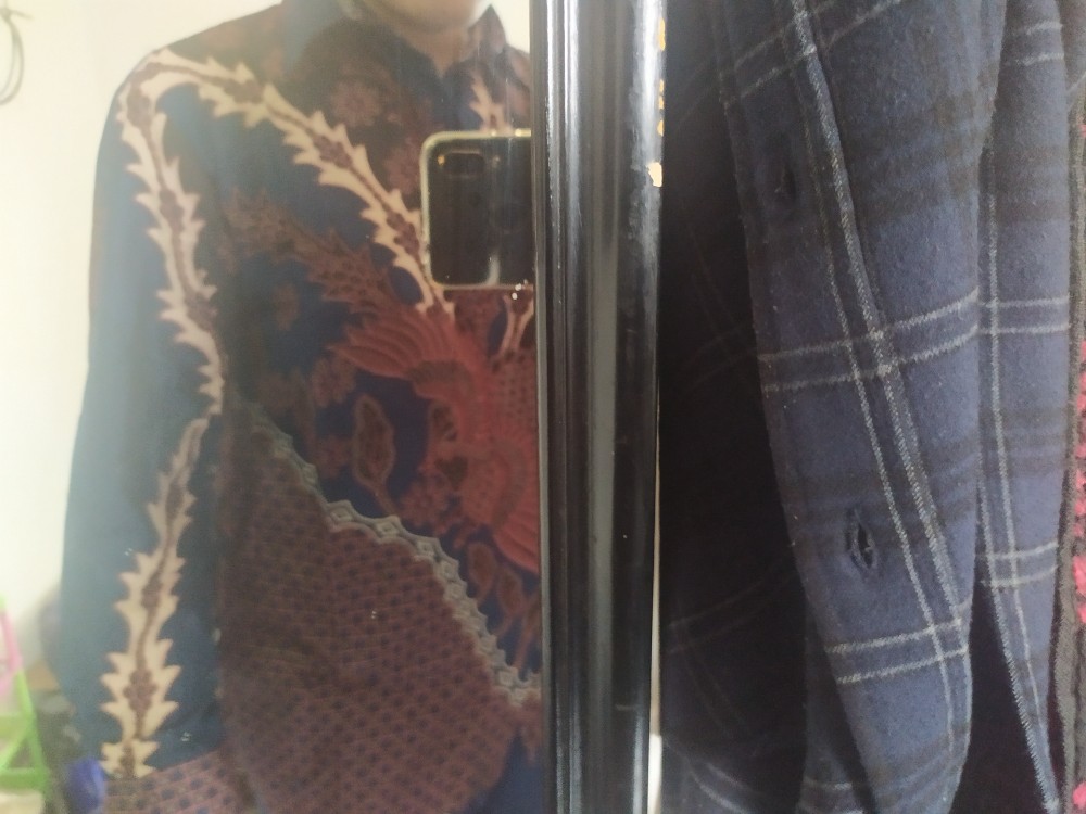 Kemeja Batik Pria Lengan Panjang Batik Size M L Xl Xxl  Bswart Hrb026 Kenongo Hem Panjang Padi