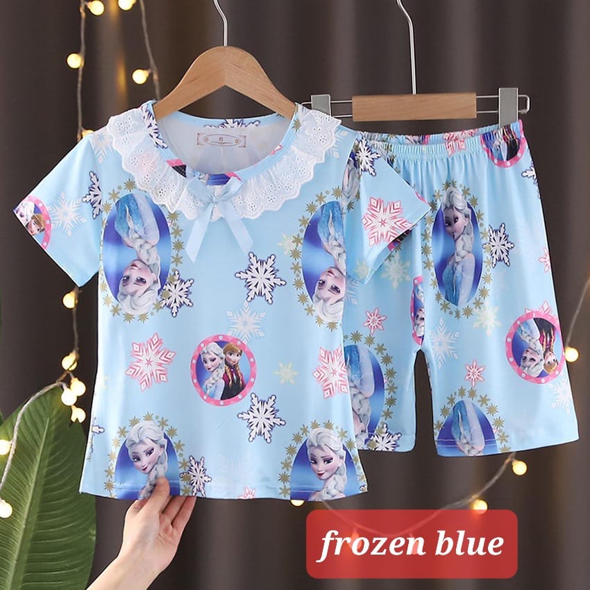 SETELAN RENDA BAJU TIDUR SANTAI ANAK PEREMPUAN FASHION IMPORT MOTIF LUCU ADEM NYAMAN