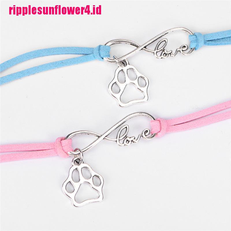 Gelang Tangan Motif Hewan Anjing / Kucing / Beruang Infinity Untuk Wanita