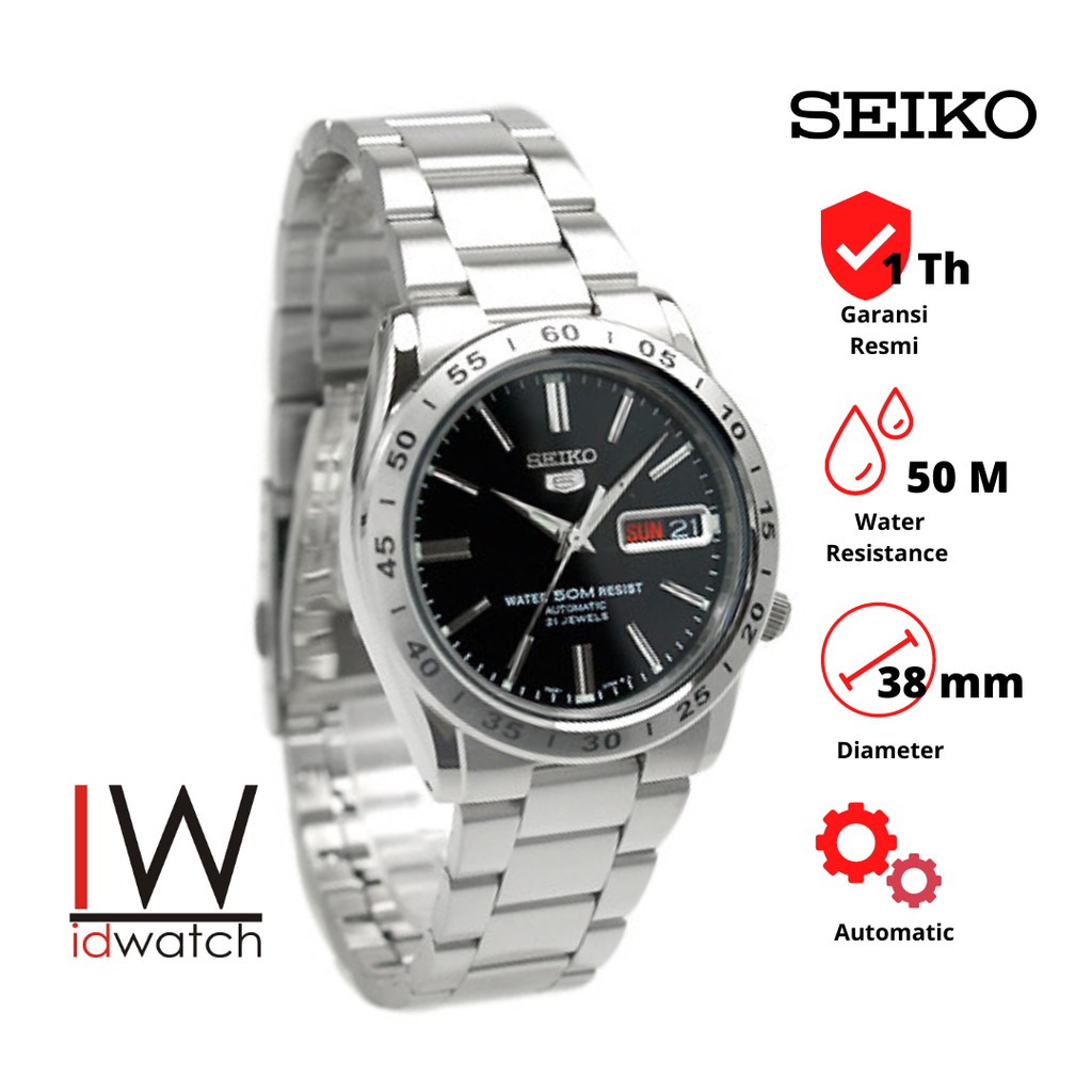 Seiko 5 SNKE01K1 Automatic Jam Tangan Pria Original SNKE01 Cowok Laki Strap Rantai Stainless