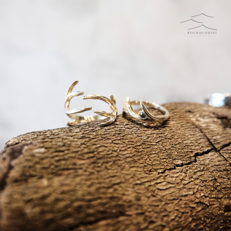 Pair of Gold-Plated 925 Silver Rings