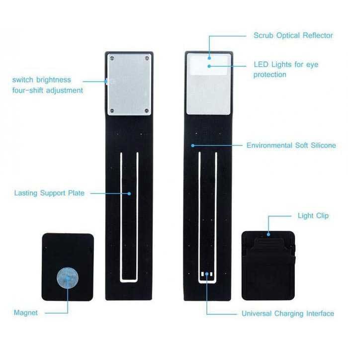 sell Lampu Baca LED Detachable Flexible Clip Bookmark Lights - KD-20 - Hitam