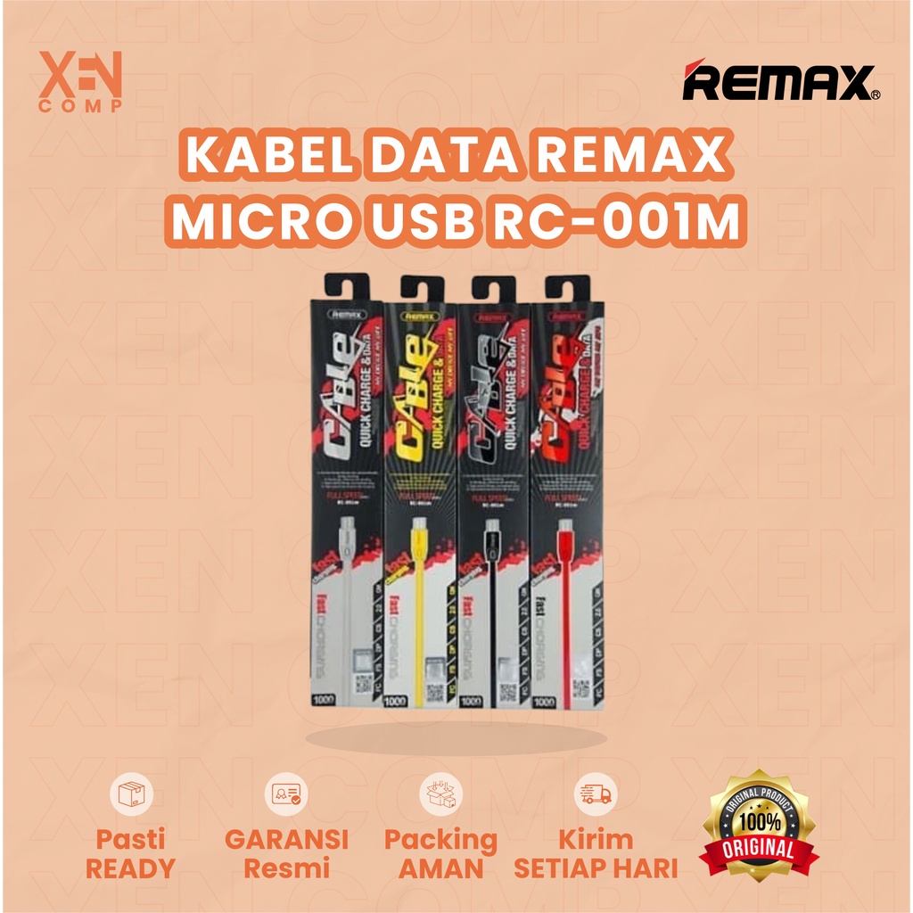 Remax Kabel Data Micro USB Full Speed Fast Charging 2.1A RC-001M 1 Meter 2 Meter