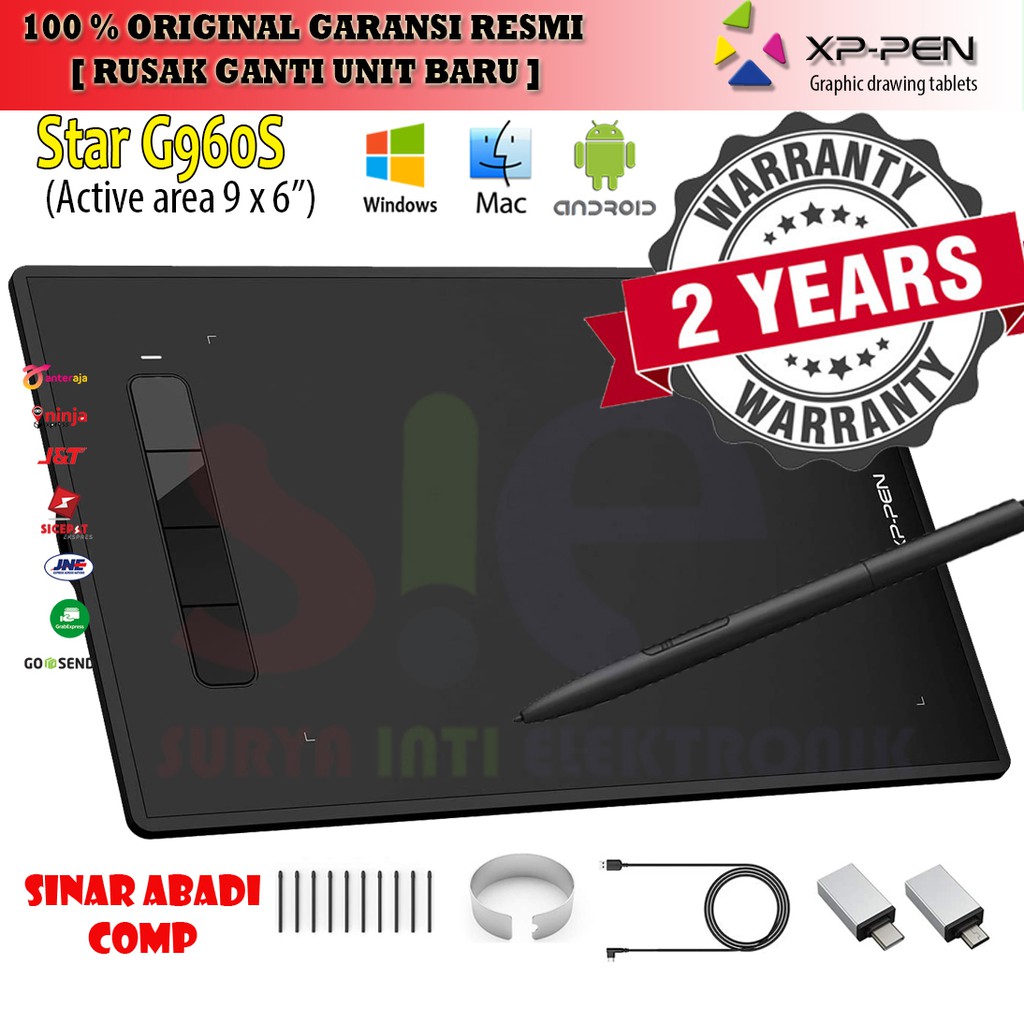 Xp Pen star G 960S G960S Pen Tablet 8192 Press Level Garansi 2 tahun