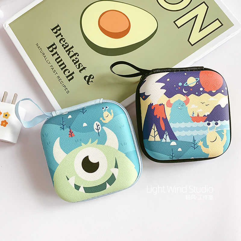 Headphone Storage Box Charging Cable Cute Cartoon Pattern Japanese And Korean Creative Design Dve8