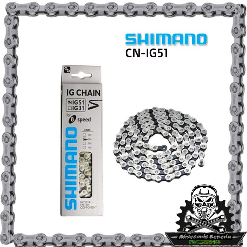 rantai sepeda shimano 8speed, mtb roadbike, seli