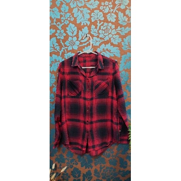 Logo Red and Black Plaid Shirt