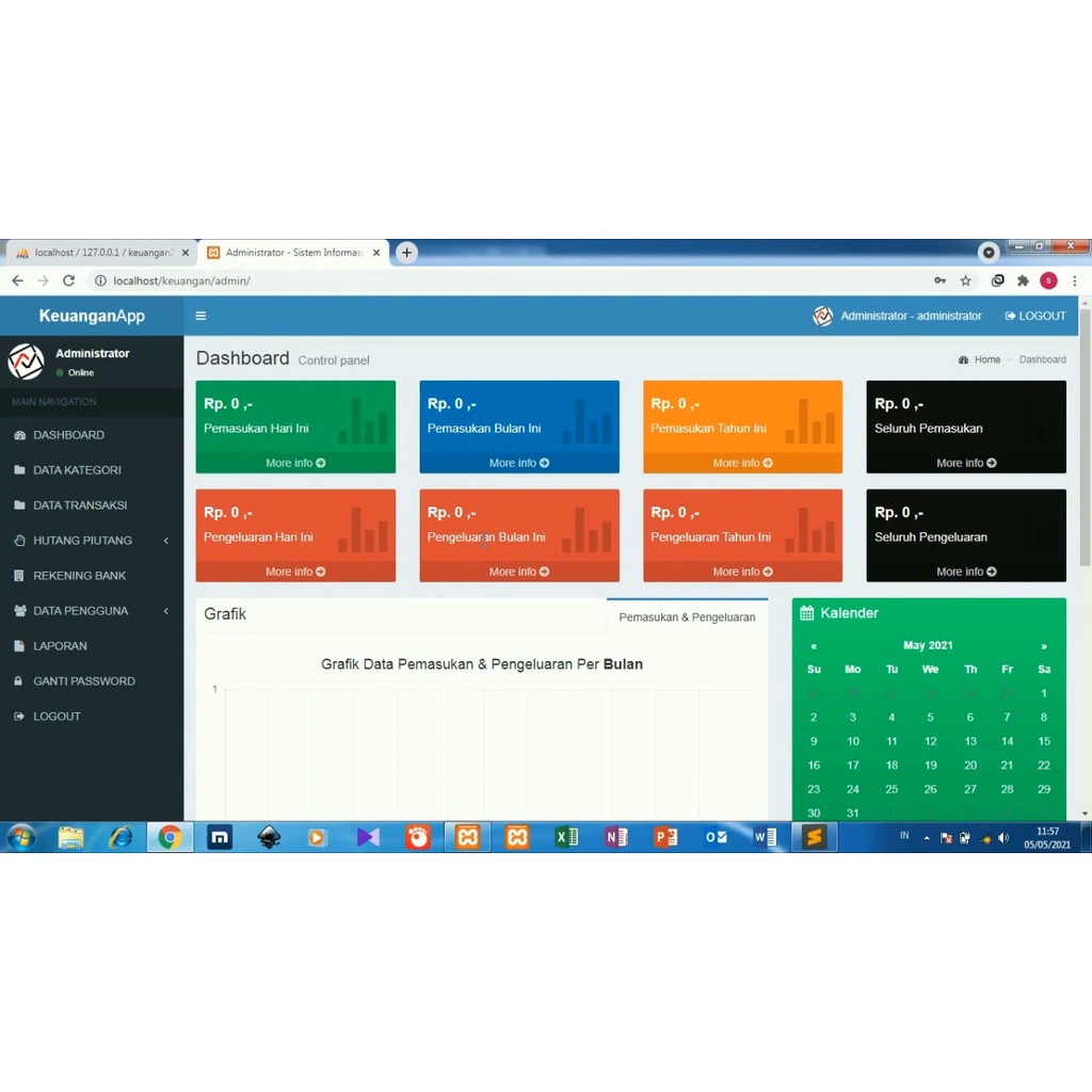 Aplikasi sistem informasi keuangan/ akutansi berbasis web