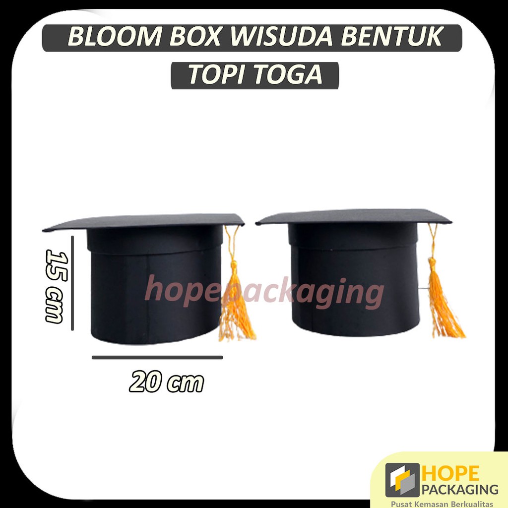 Bloom Box Topi Wisuda Round Box / Box Bunga / Box Bulat  / Graduation Kotak Bunga Bulat Toga Untuk Kelulusan