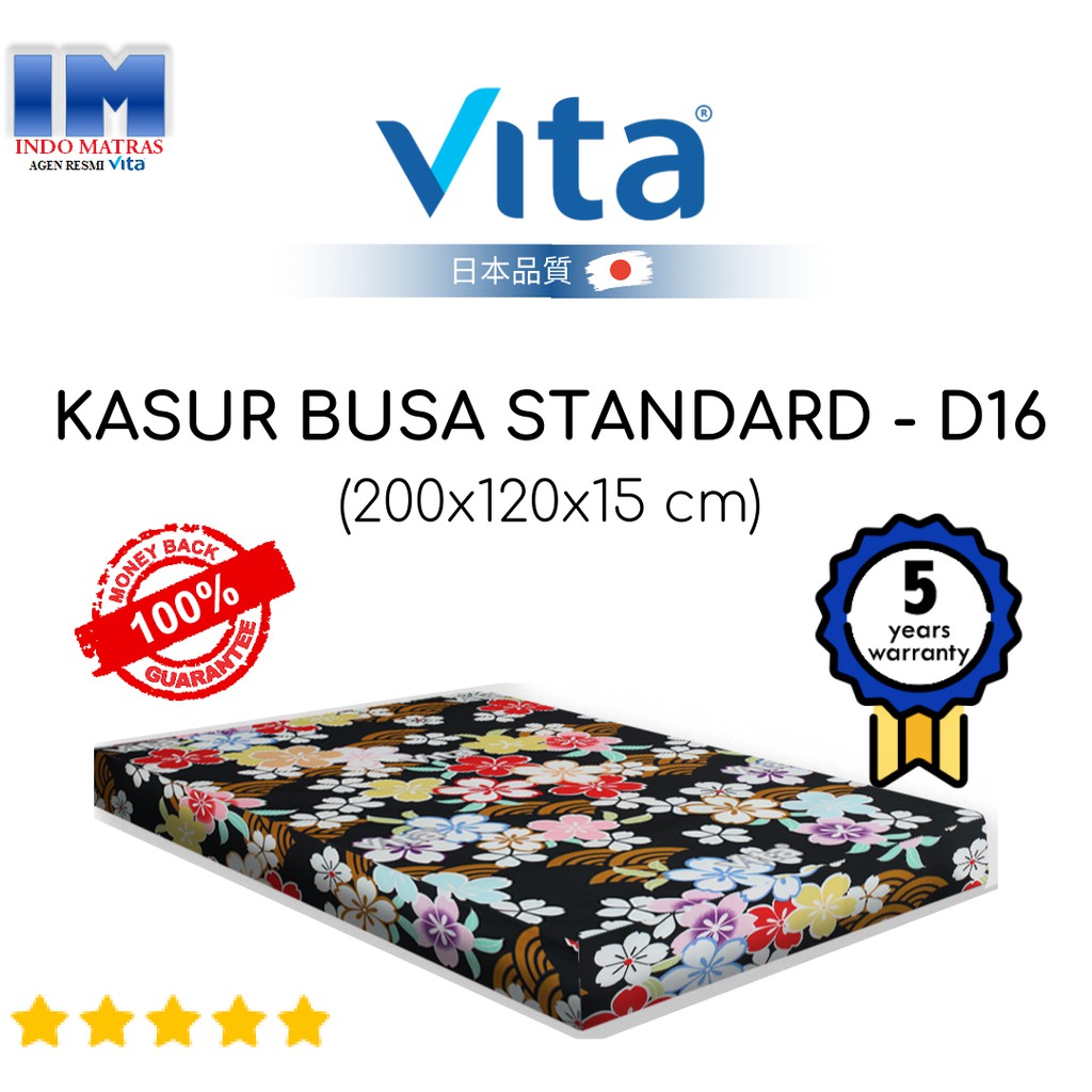 KASUR TIDUR BUSA STANDARD DOUBLE 200x120x15 MERK VITA PRODUK INOAC