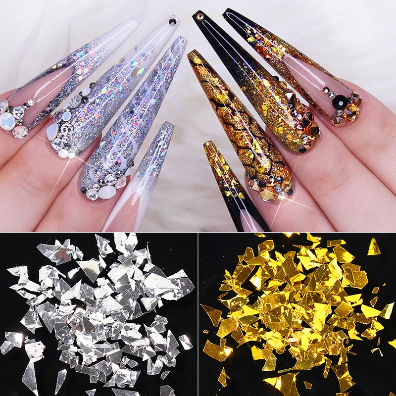 1 Pak Stiker Sequin Glitter Warna Permen Untuk Dekorasi Nail Art / Manicure