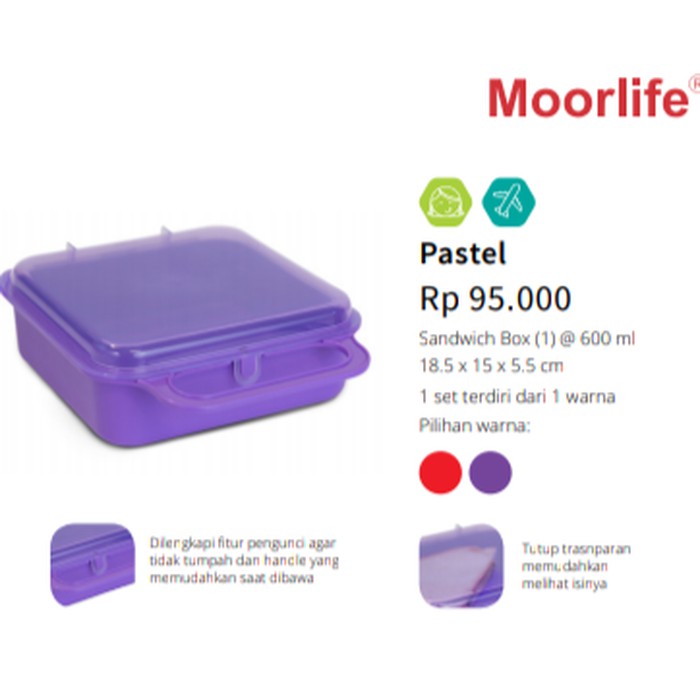 MOORLIFE Pastel sandwich Lunch Box Murah