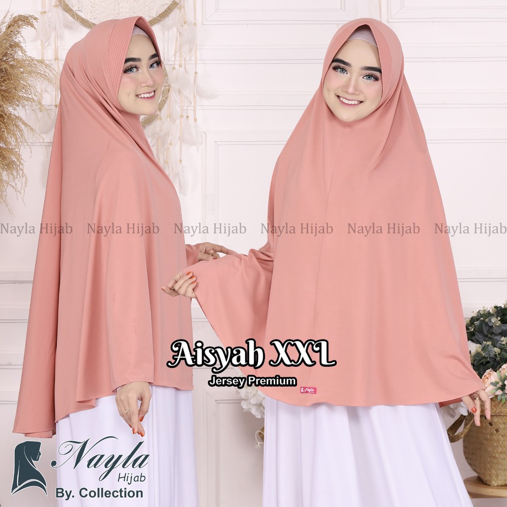 BERGO TERMURAH JILBAB INSTAN AISYAH XXL KERUDUNG JUMBO JERSEY TERLARIS NAYLA HIJA'B