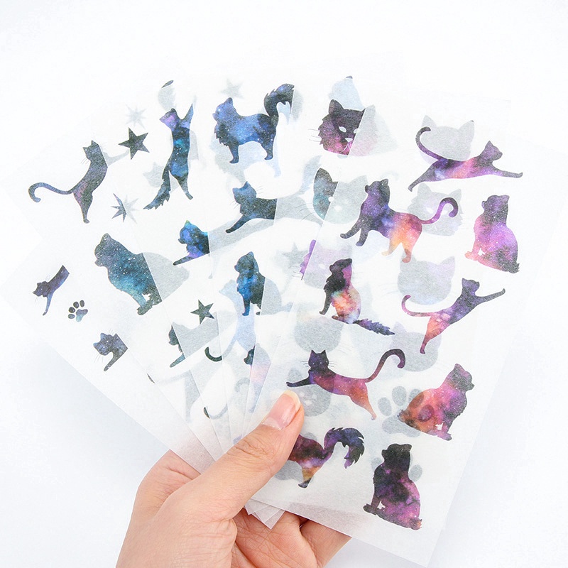 

Stiker Aesthetic Galaxy Cat