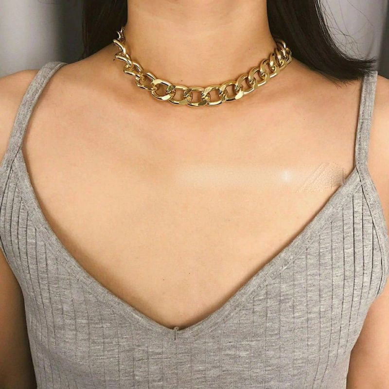 Jual Kalung Choker Bahan Rantai Tebal Kalung Retro Cocok Untuk ...