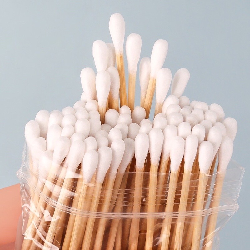 (100 pcs) Cotton Buds Bambu / Cotton Swab Bamboo / Cotton Bud Kayu /Cotton Buds Bambu Ramah Lingkungan COD