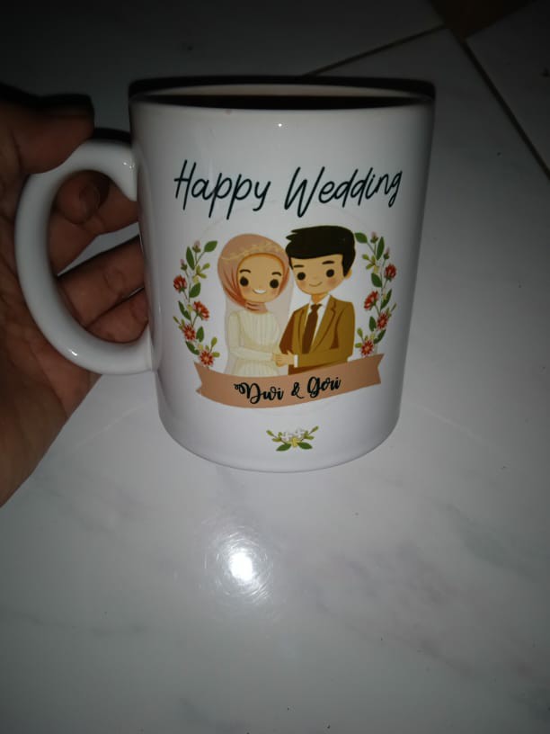 Mug Couple Warna Dalam I Custom Foto, Tulisan, Gambar, Dll