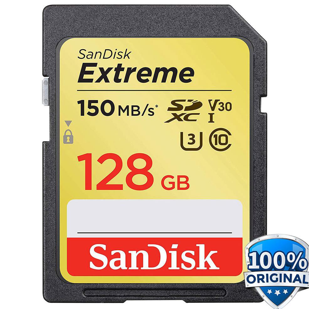 SanDisk Extreme SDXC Card UHS-I V30 U3 Class 10 (150MB/s) 128GB - SDSDXV5-128G