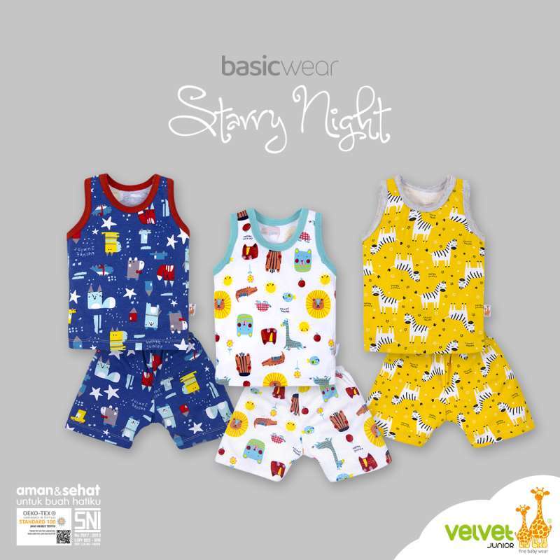 VELVET SETELAN SINGLET STARRY NIGHT / SETELAN BAYI