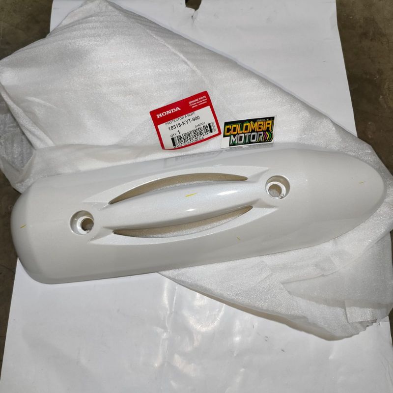 COVER TUTUP KNALPOT SCOOPY KARBU PUTIH ORI AHM