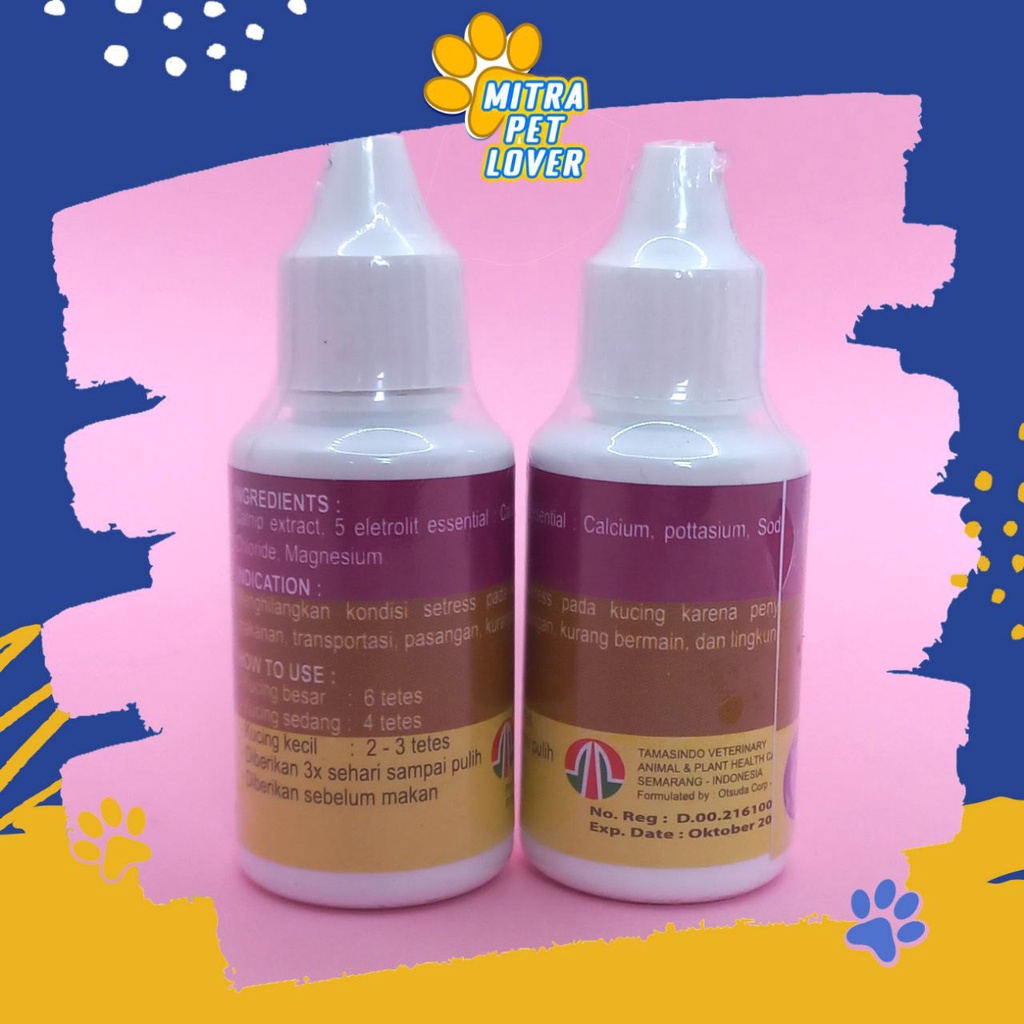 OBAT ANTI STRESS KUCING - CATYSTRESS 30 ML ORIGINAL - ANTI STRES KUCING CAT KITTEN JADI TENANG NYAMAN AMAN SEHAT SUPLEMEN PET ANIMAL HEALTHCARE AND VETERINARY TAMASINDO OBAT KESEHATAN DAN VITAMIN TERNAK HEWAN BINATANG PELIHARAAN MITRAPETLOVER