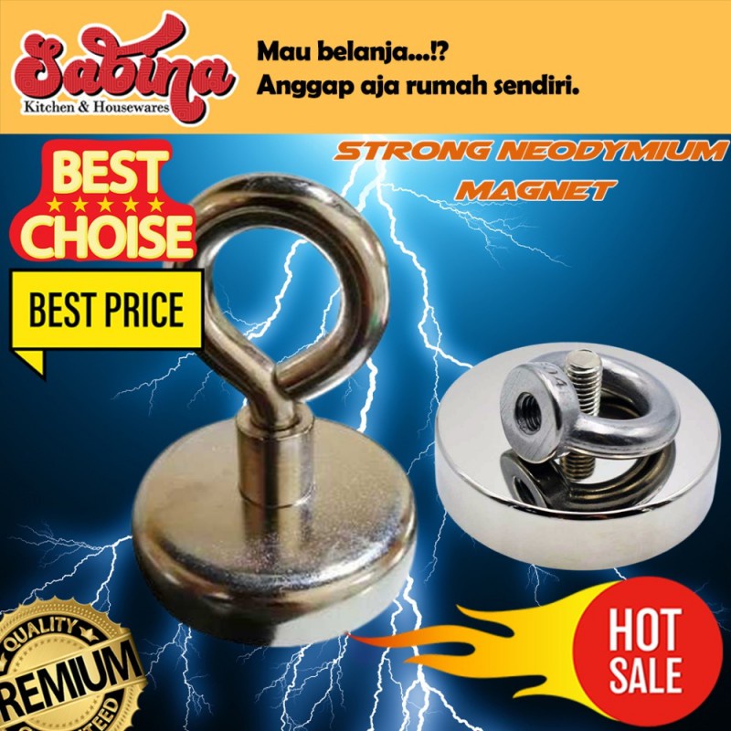 Magnet Kuat Serbaguna Strong Neodymium Magnet Bulat 48mm 50Kg