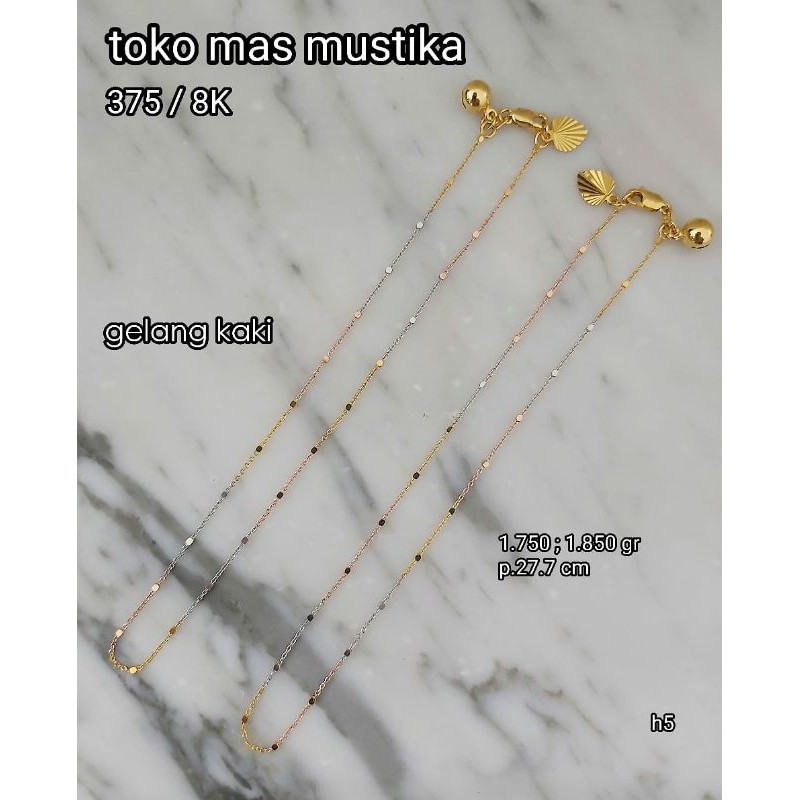 Gelang kaki jedar 3 warna 375 / 8K