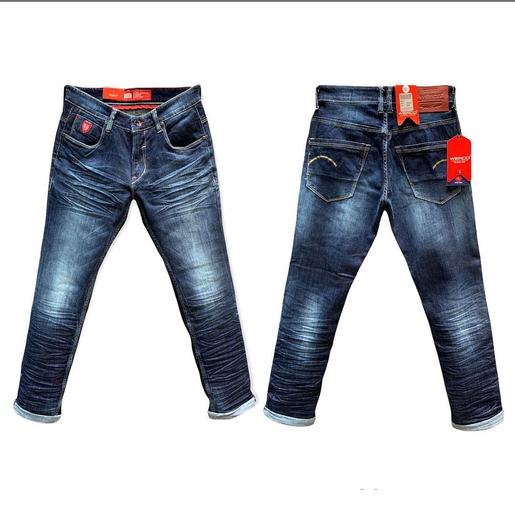 Celana Panjang Pria Distro Werco Original Slimfit Jeans/ Celana Panjang Pria Werco Terbaru Keren