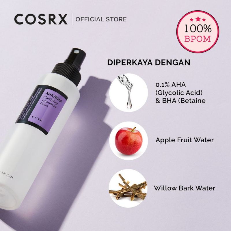 COSRX AHA BHA Clarifying Treatment Toner &amp; COSRX Centella Water Alcohol Free Toner Skin Care 150ml - Mengatasi Kulit Sensitif &amp; Iritasi