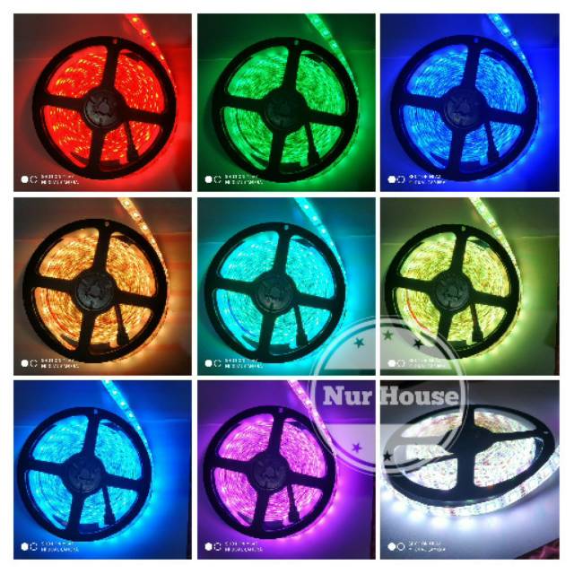 lampu selang led strip rgb remot lampu dekorasi hias plafon 5 meter rgb remote kontroll type 5050