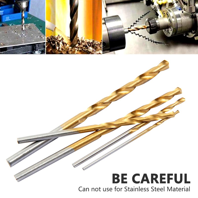 Nuansa - Mata Bor Power Drill Bits Titanium Coated 50 PCS - Golden 1.0mm, 1.5, 2.0, 2.5, 3.0mm