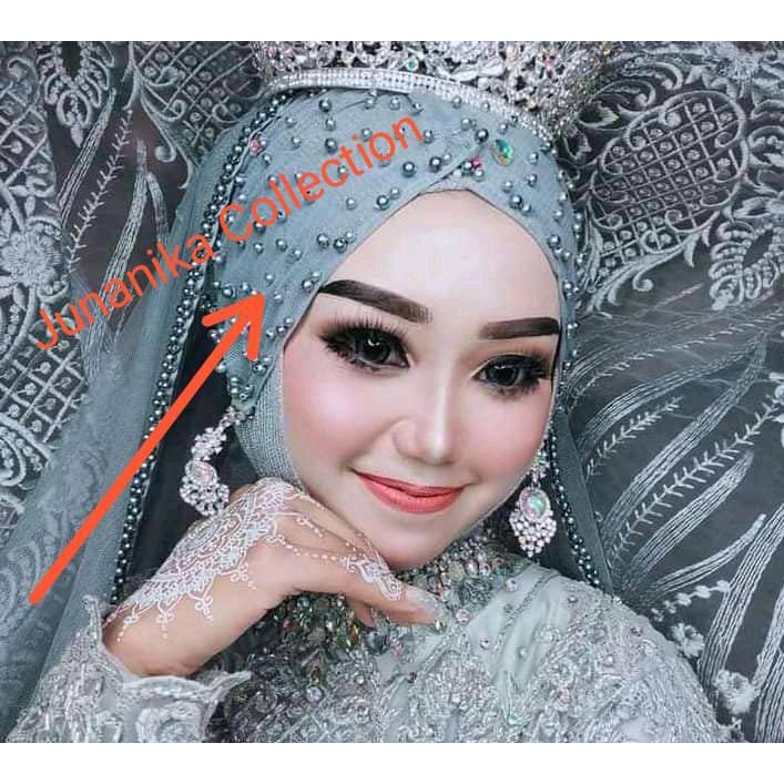 (COD) Hedpiece Tille Mutiara/Hedpiece Pengantin/Bondu Tille Mutiara /Hiasan kepala