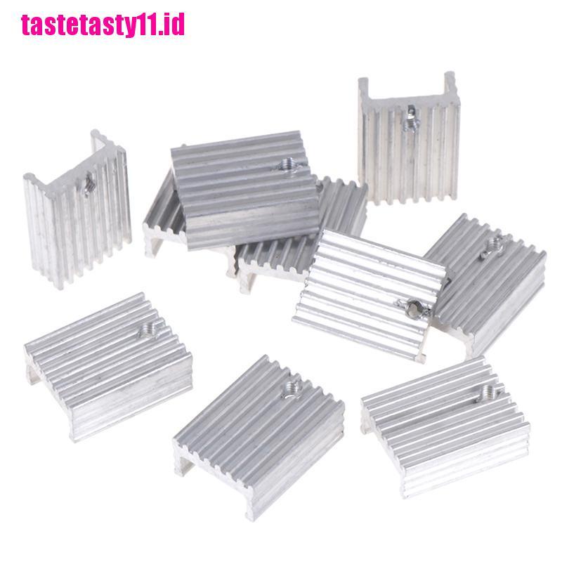 10 Pcs Transistor Radiator Heat Sink Bahan Aluminum Untuk TO220 Triode