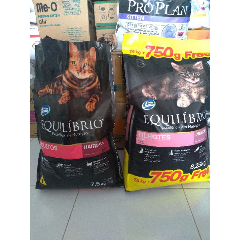 EQUILIBRIO kemasan 500gr FILHOTES INDOOR ( KITTEN ) &amp; ADULTOS HAIRBALL ( ADULT ) MAKANAN KUCING