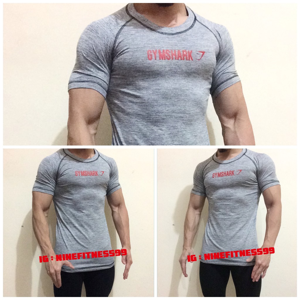 Baju gym fitness Gymshark Gray Misty J4