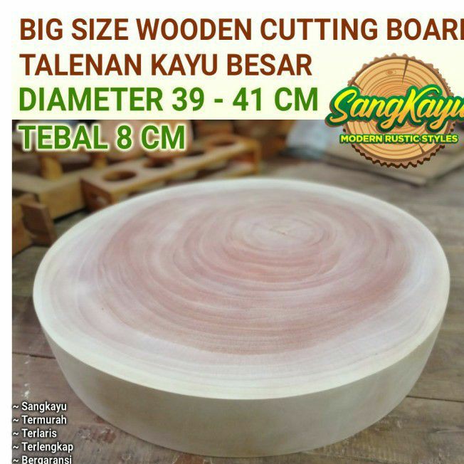 TALENAN BESAR TEBAL KAYU 39-41-8 CM TALENAN DAGING BIG CUTTING BOARD