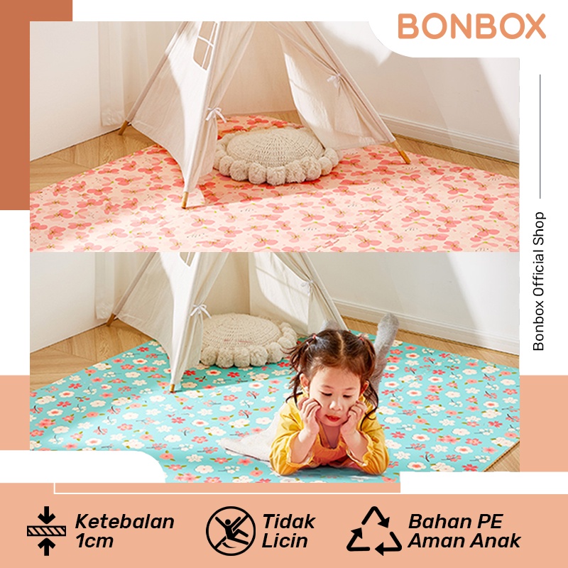 BONBOX 30X30CM Matras Puzzle Printed Bahan PE Aman Tebal Elastis Tinggi Serbaguna Desain Banyak Moti