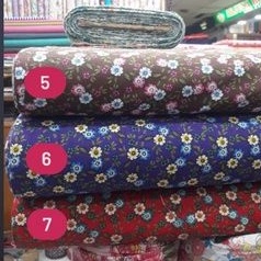 Katun print/Bahan katun motif/Kain katun bunga-bunga